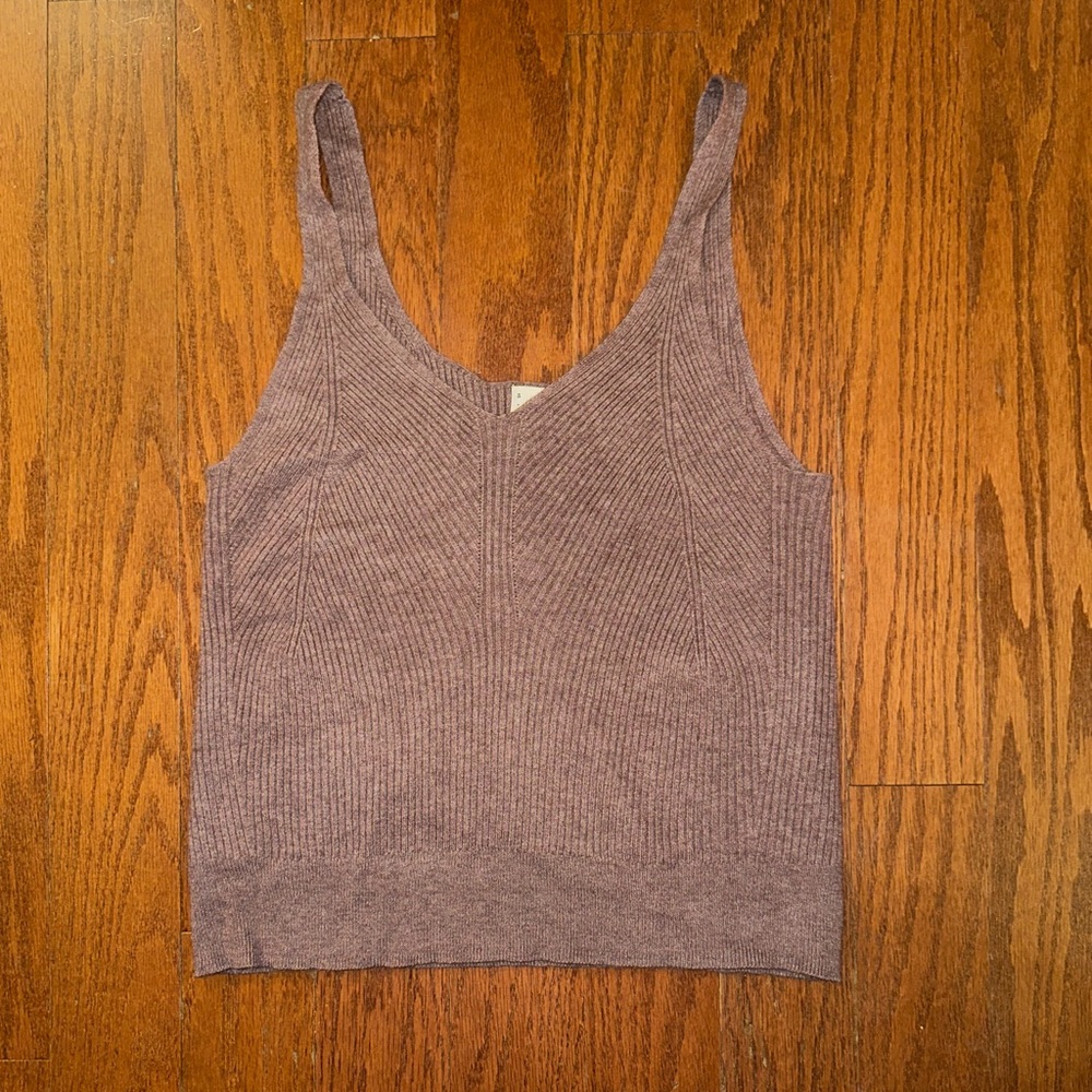 Brown knit sweater cami